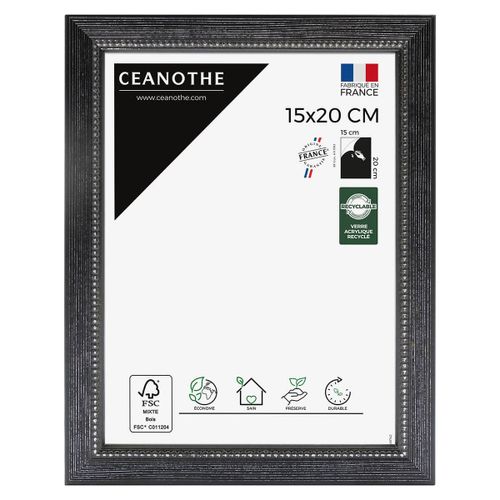 Cadre photo Perle noir 15x20 cm