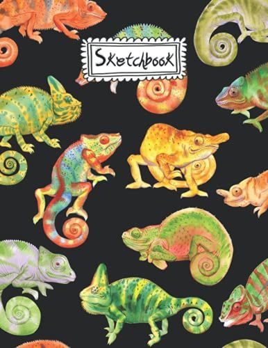 Sketchbook: Cute Art Chameleon Sketchbook Blank Paper Journal For Drawing, Writing, Sketching, Wide Papers 8.5 X 11 Inc - 120 Pages .