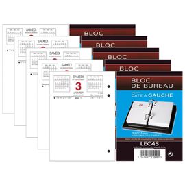 Oxford Lot De 5 Recharges Bloc Éphéméride Date À Gauche 8,5 X 11,5 Cm
