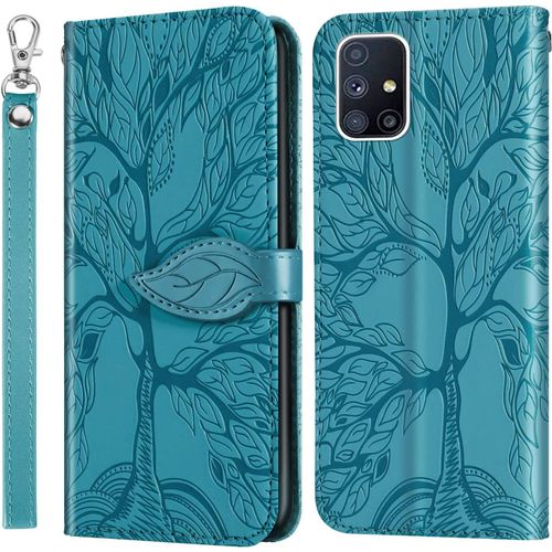 Coque pour Galaxy A51/ M40S 4G 6,5 Pouces 2020, Folio Cuir Boucle Magnetique Feuille Telephone etui Samsung A51 2020, Phone Protection Housse Samsung Galaxy A51/ M40S, Bleu