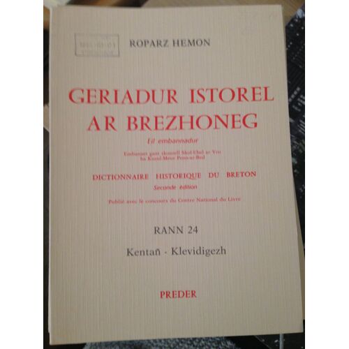 Geriadur Istorel Ar Brezhoneg - N° 24 - Geriadur Istorel Ar Brezhoneg