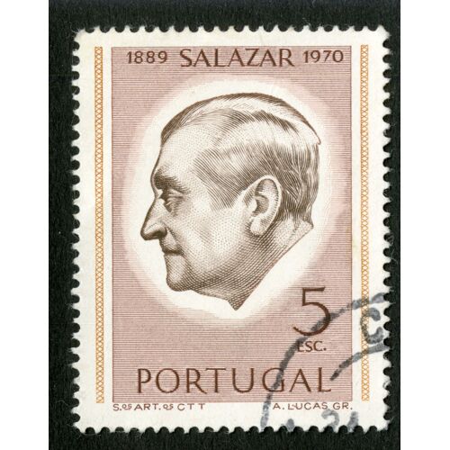 Timbre Oblitéré Portugal, Salazar 1889 - 1970, 5 Esc