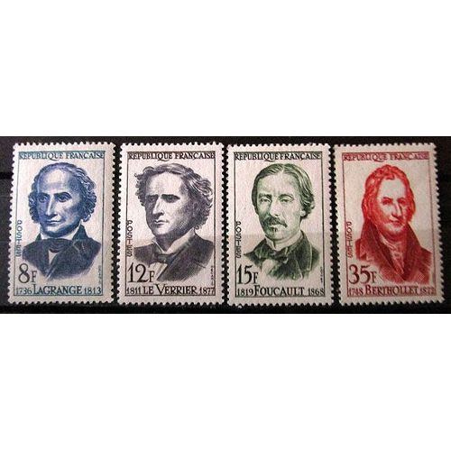1958. Série Complète F1146 À F1149: Grands Savants Français.