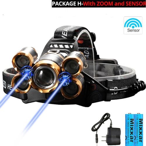 Lampe Frontale Zk25 Ultra Lumineuse, Rechargeable, Pour L'extérieur, Camping, Chasse, Randonnée