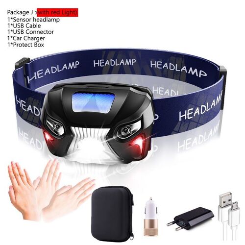 Lampe Frontale Puissante Avec Capteur De Mouvement Corporel, Rechargeable Par Usb, Idéale Pour Le Camping, 10000lm