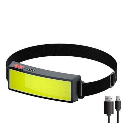 1 Pc - Lampe Frontale Portable À Led Cob, Alimentée Par Batterie 1200mah Intégrée, Rechargeable Par Usb, Usage Domestique Ou Extérieur, Nouvelle Tendance