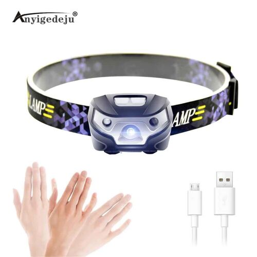 Lampe Frontale Led Rechargeable Avec Capteur De Mouvements Corporels, Torche De Camping, Flash Usb