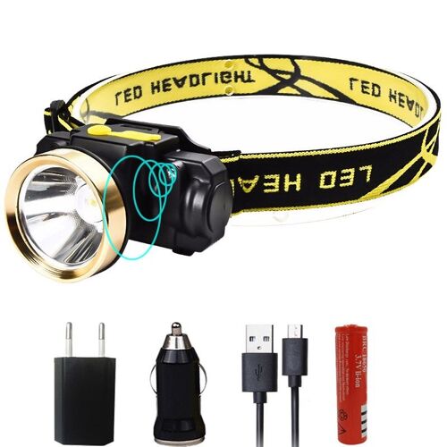 Lampe Frontale À Induction Avec Capteur Ir, Rechargeable Par Usb, Batterie 18650 T6