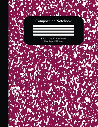 Purple Composition Notebook Wide Ruled: Purple Marble Wide Ruled ,8.5 X 11, 100 Pages, For Kids, Teens, And Adults (Marble Purple Composition Notebook)