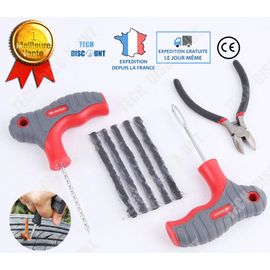 Kit De Réparation De Pneu Voiture Quad Vélo Auto Moto Vtt Pro Roues Crevaison Diagnostic Dépannage Coffret Sac Avec Mèches Van