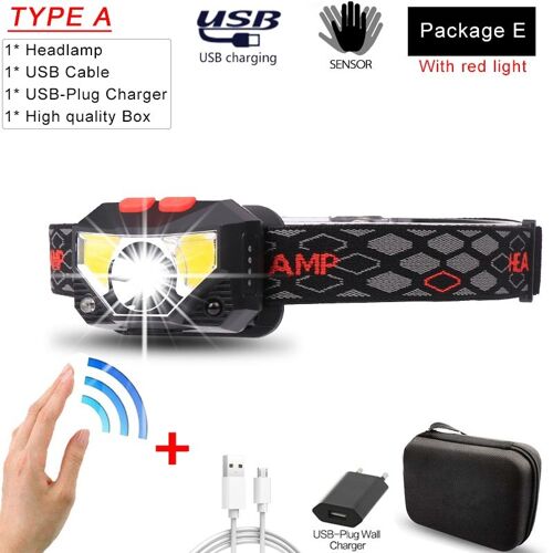 10000lm Puissant Capteur Phare Led Lampe Frontale Rechargeable Par Usb, Torche Frontale Étanche Pour Le Camping Et La Randonnée