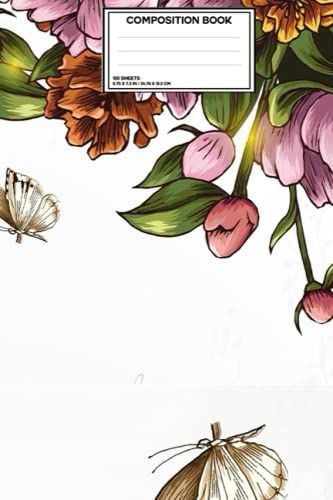 Composition Notebook Vintage Flowers: Cute Vintage Flowers,Wide Ruled Paper Notebook Journal |Vintage Flowers Cover, Wide Blank Lined Workbook For Teens Kids Students Girls For Home School College