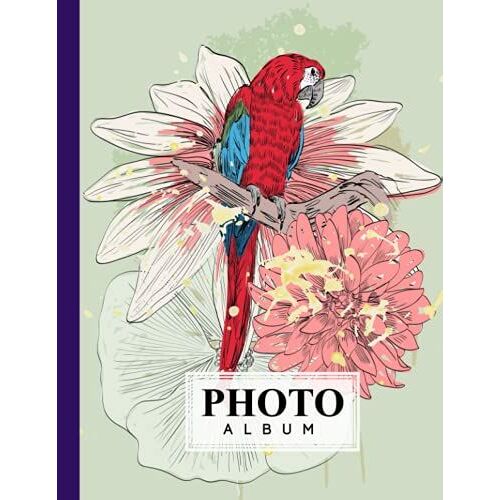 Photo Album: Large Photo Albums With Writing Space Memo, Extra Large Capacity Picture Album | Premium Parrots Cover By Achim Berger