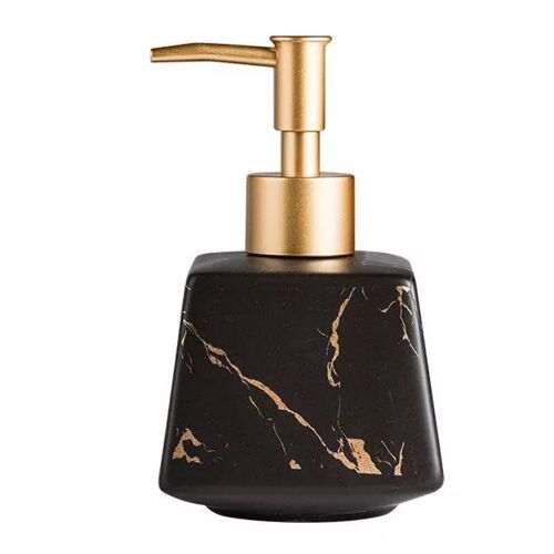 Distributeur de savon en céramique et marbre, bouteille carrée de luxe de 260Ml pour salle de bain, pour Gel douche, shampoing, Lotion et eau