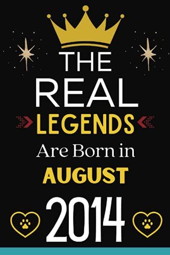 The Real Legends Are Born In August 2014: Cute Lined Notebook For Dad, Mom, Grandma, Grandpa| 7th Birthday Gift.