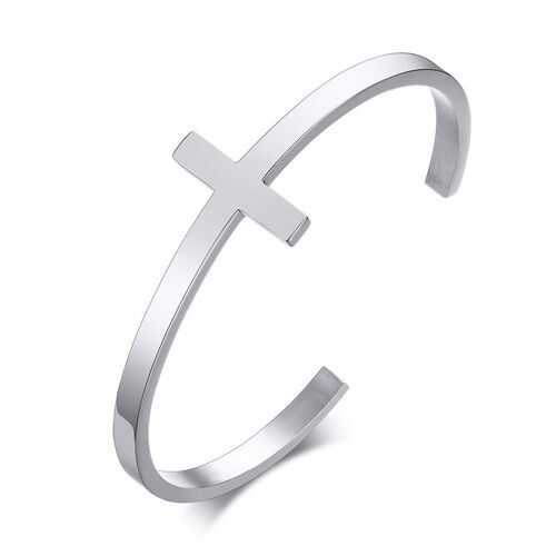 Bracelet Ouvert En Acier Inoxydable Pour Homme, Minimaliste, Noir, Croix, Toxique, Louisiane, Unisexe, Salariés, Bijoux