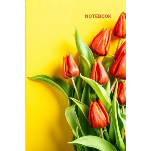 Notebook: Red Tulip, Notebook With A Dotted Line, Multipurpose Use, Planner, Diary, Exercise Book For Writing Gratitudes, Thoughts, Goals, Course Notes ... 120 Pages, 6 X 9 Inch.