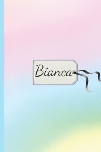 Bianca Notebook: Pastel Shades Personalized With Pink Butterfly