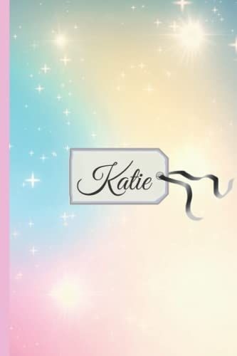 Katie Notebook: Personalized Pastel Stars With A Pink Heart