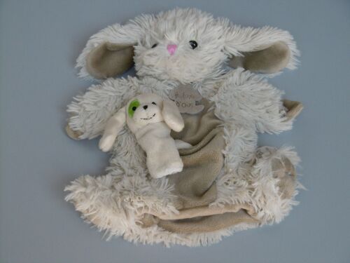Doudou Lapin Écru Marron Beige Chien Marionnette Histoire D'ours