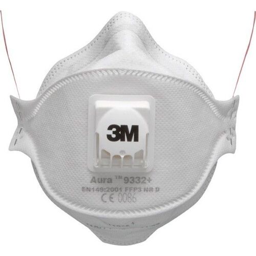 Masque 3M Aura 9332 anti-poussières pliable FFP3 avec soupape x 10