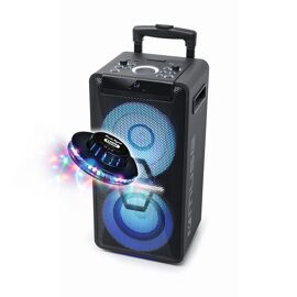 Enceinte - Muse M-1920DJ - avec Batterie, 300 W, CD, Bluetooth et Effets Lumineux (USB, AUX, Télécommande) + Lumière OVNI
