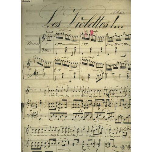 Les Violettes - Partition Manuscrite Pour Piano Avec Chant.