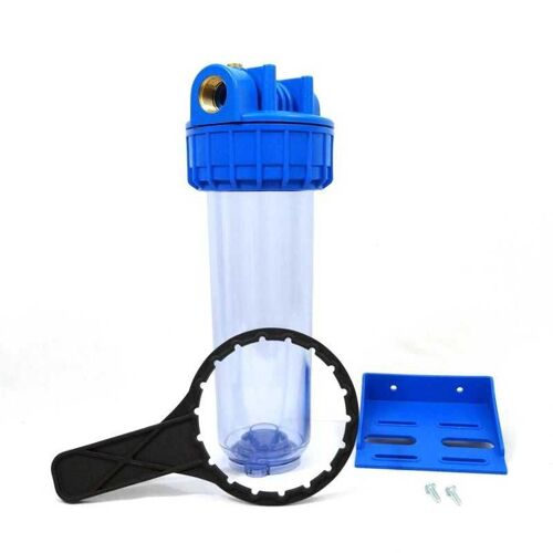 Filtre A Eau 9''3/4 En Trois Parties Insert Laiton 3/4'' - 20/27 Bol Transparent