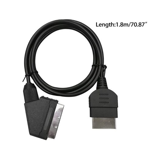 Connecteur Audio-Vidéo Noir, Câble Av Scart, 1.8m/6ft, 24 Broches, Pour Console X-Box Classic