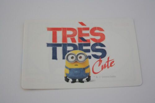 Autocollant Les Minions Très Très Cute Carte Roi De Carreau 8,6 X 5,6 Cm.