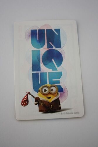 Autocollant Les Minions Unique Carte As De Carreau 8,6 X 5,6 Cm.