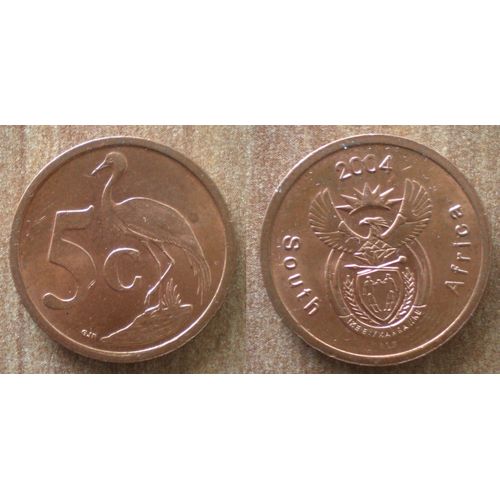 Afrique Du Sud 5 Cents 2004 South Africa Piece Oiseau Embleme