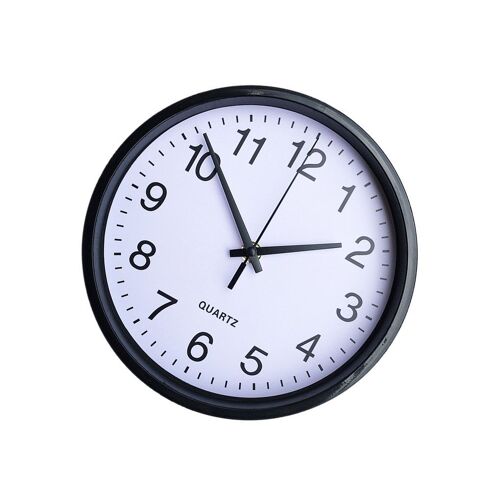 Horloge murale à Quartz ronde de 8 pouces, mouvement silencieux, décoration de la maison, décoration suspendue, salon, bureau, noir