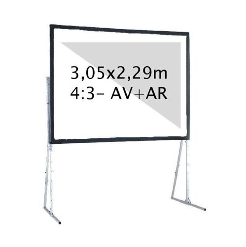 Ecran de projection valise 3,05x2,29m 4:3 Avant + Arrière