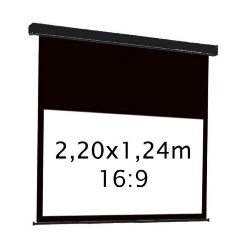 Ecran de projection motorisé 2,20 x 1,24m - Format 16:9 - Carter noir