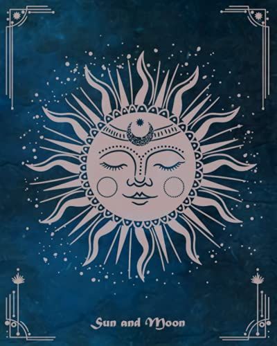 Sun And Moon: Beautiful Astrology Journal | Cute Composition Notebook For Women | Hippie Journal, Celestial Journal, Boho Diary | Vintage Dark Blue Cover