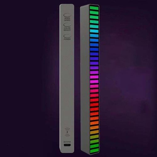 Barre De Lampe Led Rgb, Contrôle Du Son De La Musique, Lumière Led, Application, Commande Vocale, Capteur De Rythme, Lumière Ambiante, Voiture, Bureau, Couleur