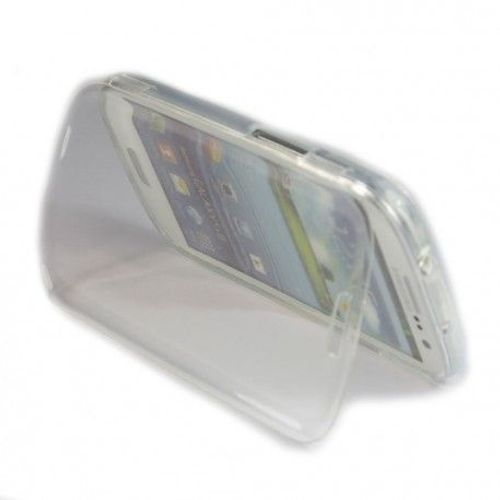 Etui Housse Coque Gel Rabat Samsung Galaxy S3 Mini - Transparent