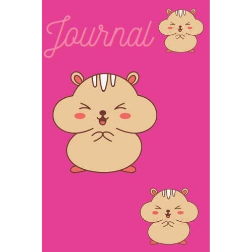 Cute Pink Hamster Blank Lined Paper Notebook