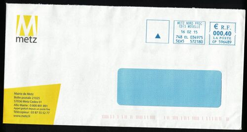 France Ema Postmark Sur Enveloppe Mairie De Metz