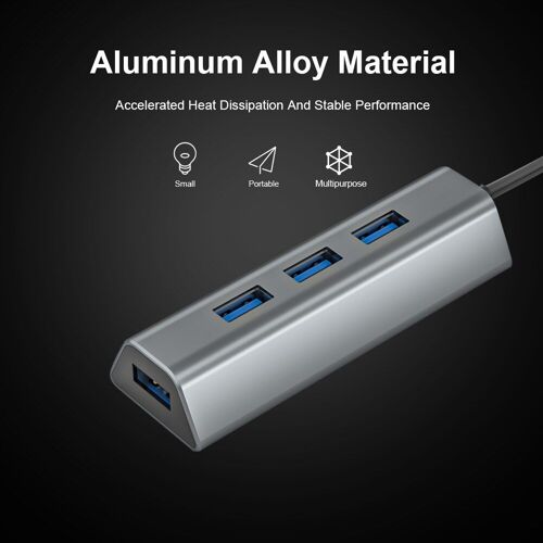 Adaptateur séparateur USB 3.0 à 4 ports, Station d'accueil pour ordinateur portable Windows et Mac, 5Gbps