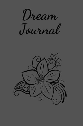 Dream Journal: Black Hibiscus Stencil On Dark Grey Cover Design, 6x9 Inches Dream Notebook, 100 Writing Pages