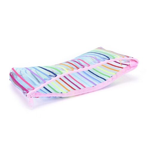 Mini sacs de lavage à lignes colorées, 1 pièce, jolis sacs de cosmétiques, nouveaux sacs de rangement transparents,