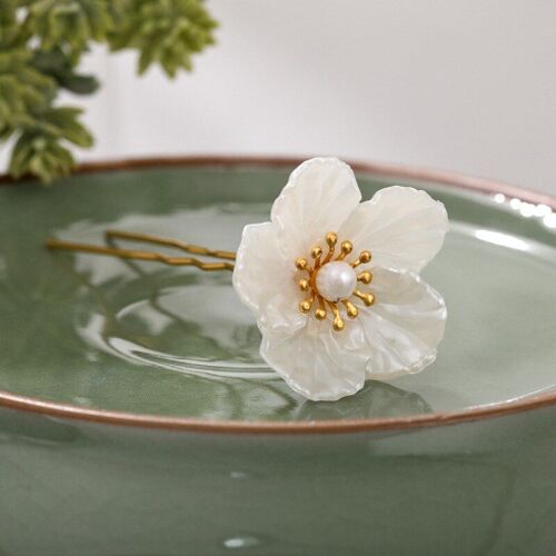 Épingles À Cheveux En Fleurs Blanches Faites À La Main, 1 Pièce/Ensemble, Épingles À Cheveux, Couvre Chef Pour Femmes Et Filles, Bijoux Pour Fête De Mariage 