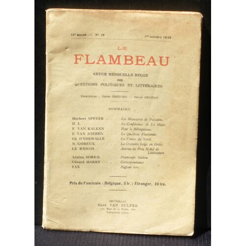 Revue Le Flambeau 1er Octobre 1929 Numéro 10