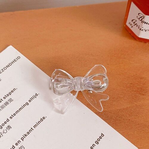 Pince À Cheveux En Acrylique Pour Enfants, 1 Pièce, Noeud Papillon Transparent, Clip En Métal, Doux, Cadeau, Petites Épingles Mignonnes Pour Enfants, Accessoires Pour Cheveux 
