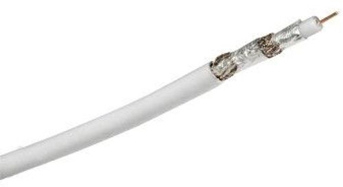 Hama "Coaxial" - Câble d'antenne - 1 mm² - fil dénudé - 1 m - coaxial blindé à quartes - 120 dB - blanc