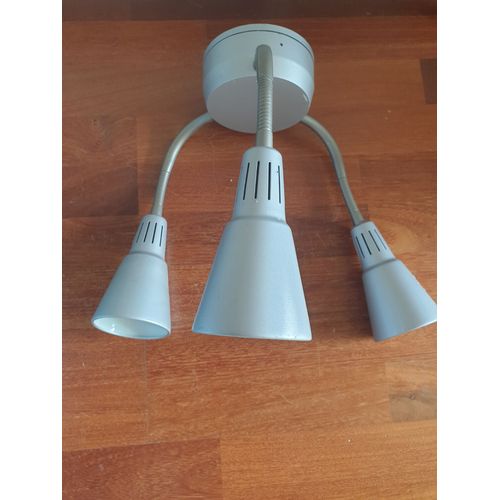 Ikéa, Luminaire, Lampe À Accrocher, En Parfait État. 3 Luminaires Avec Ampoule E14 Non Fournies, Orientables. Couleur : Gris Clair Hauteur 3cm