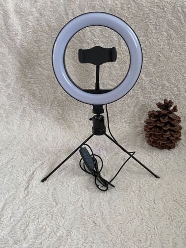 8" Led Lumière Anneau Avec Trépied, Perche Selfie Led Ring Light 2 Couleurs 10 Intensité
