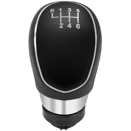 Pommeau Vitesse Voiture Boule Levier De Vitesse 6 Changement De Vitesse Universel Pour Autos Boîte Automatique/Manuelle - Noir Et Argent